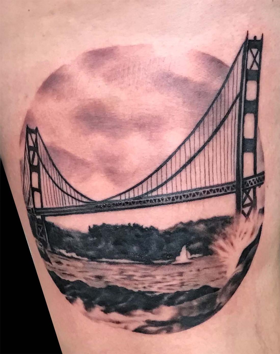 Golden Gate Bridge als rundes Landschaftsmotiv