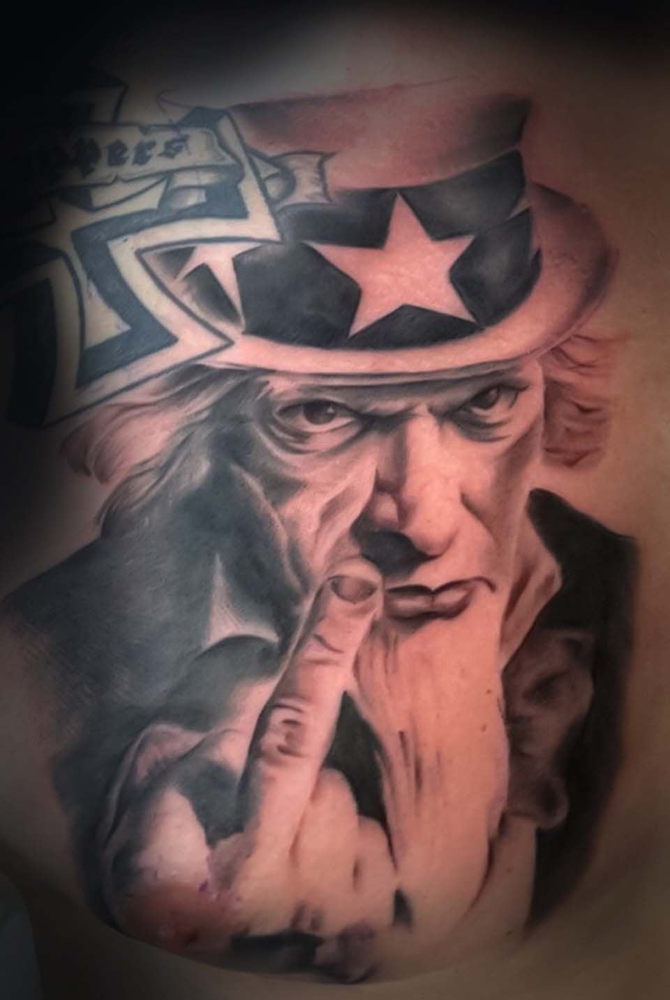 Uncle-Sam-Porträt in Black & Grey